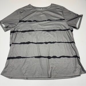 Stylish Vislily Gray and Black Striped Women's Tee